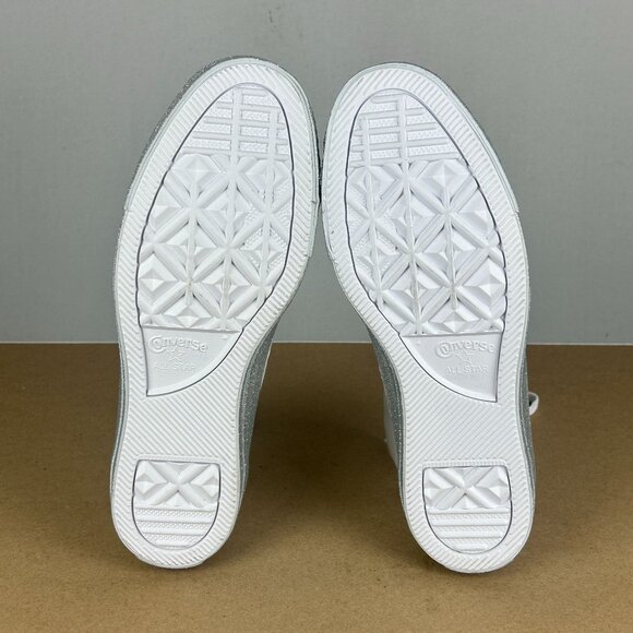 Converse Miley Cyrus Silver Glitter All Star Sneakers Womens 9 White Low Top - Picture 7 of 10